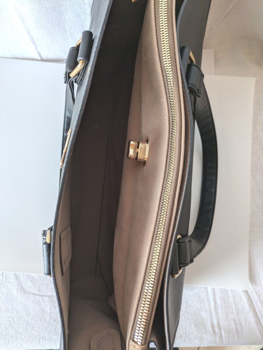 【 】 ラージ フェイクレザー 2WAY ハンドバッグ 未使用 フェイク レザー 2way トートバッグ ショルダーバッグ