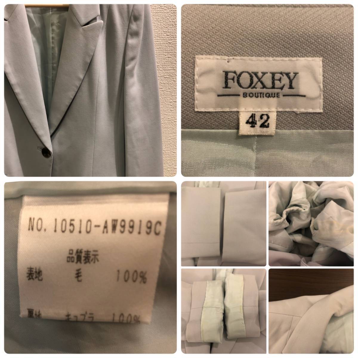 フォクシー FOXEY １つ釦デザインテーラードジャケット40_画像3