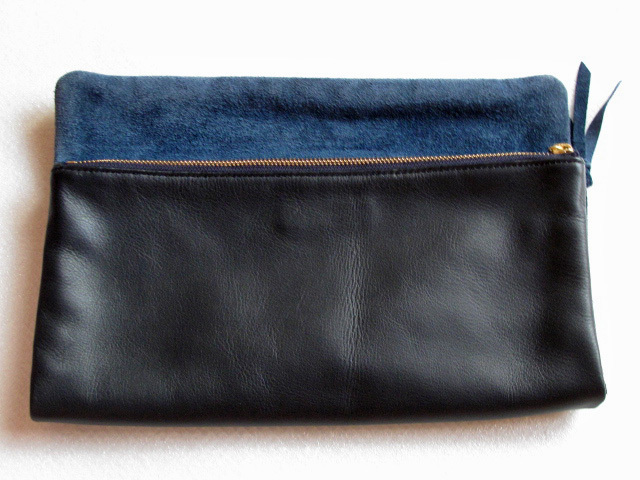  United Arrows UNITED ARROWS / view ti& Youth BEAUTY&YOUTH leather × velour lady's clutch bag Second black 