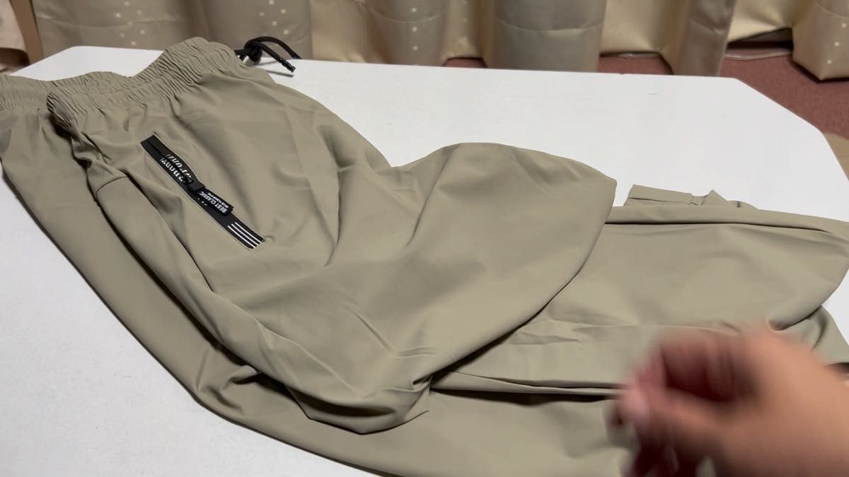 トレーニング ジャージ パンツ M カーキ 伸縮性抜群 速乾 吸汗