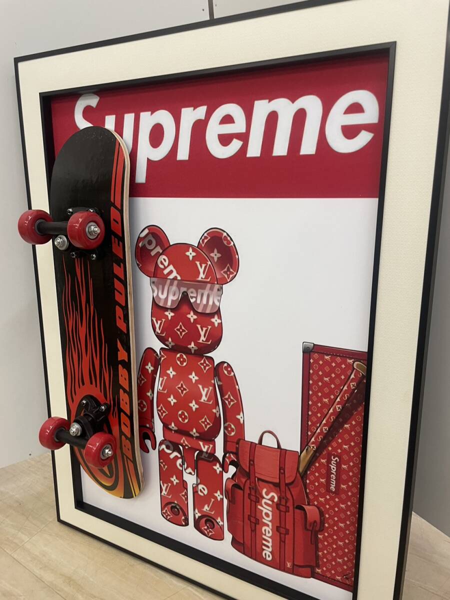 3D絵 ベアブリック SUPREME スケボー 絵画 アート パネル 立体絵 3D絵 ベアブリック SUPREME スケボー 絵画 アート パネル 立体絵