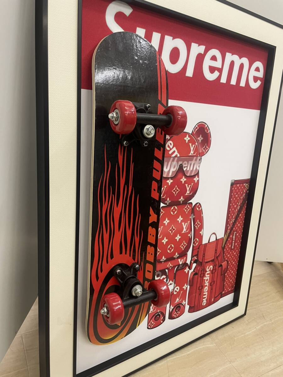 3D絵 ベアブリック SUPREME スケボー 絵画 アート パネル 立体絵 3D絵 ベアブリック SUPREME スケボー 絵画 アート パネル 立体絵