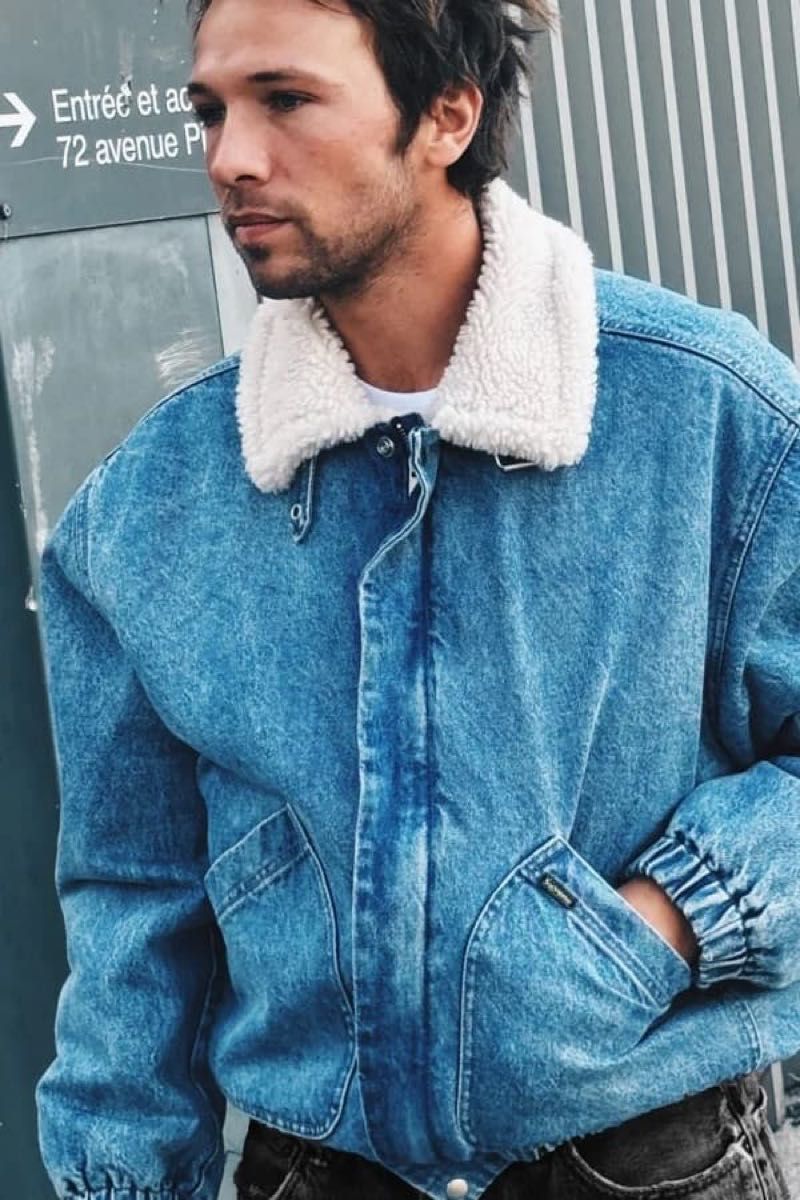 Supreme Faux Shearling Lined Bomber Jacket Denim|Yahoo Supreme Faux Shearling Lined Bomber Jacket Denim|Yahoo