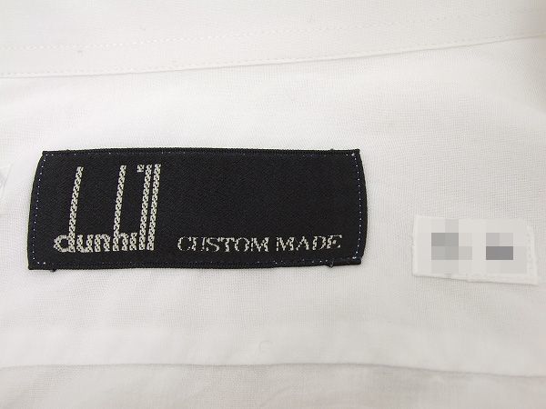 美品★dunhill CUSTOM MADE★ダンヒル*三越★白*ホワイト★春～秋★胸ロゴ刺繍&ロゴボタン★着回し万能！薄手*長袖*Yシャツ★メンズ_画像3