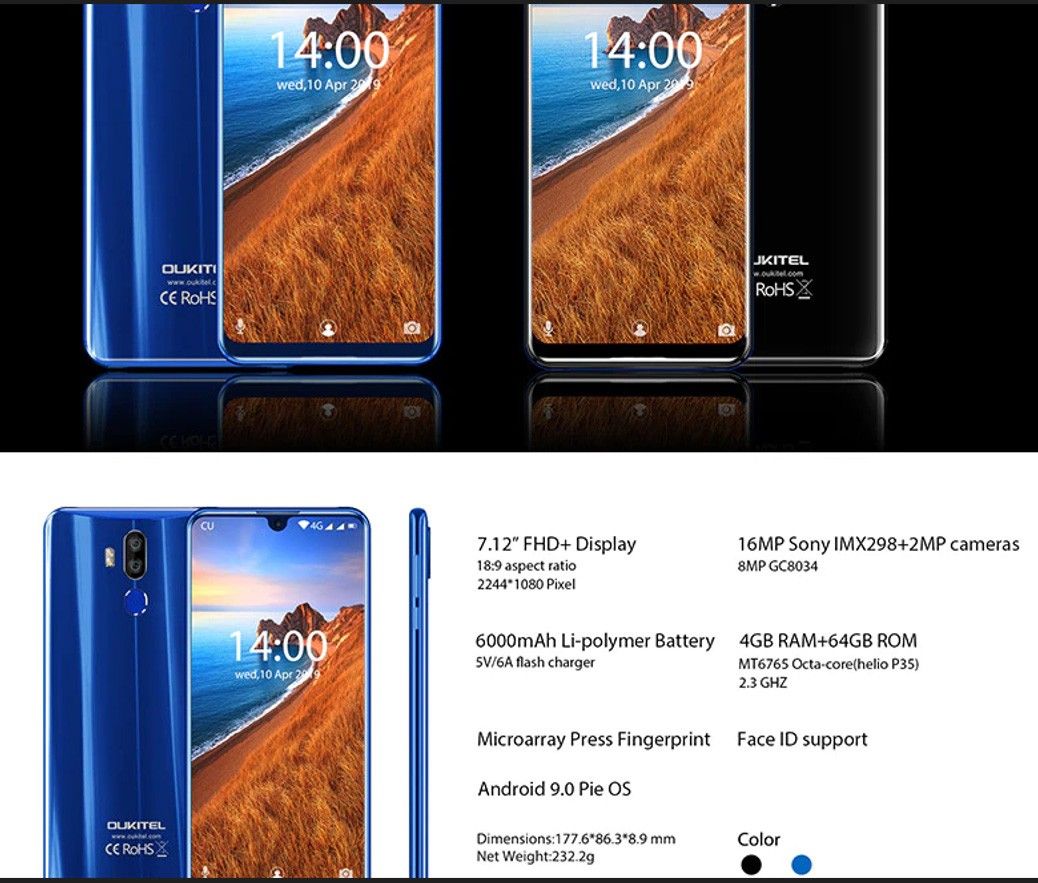 未使用 OUKITEL K9 ブルー SIMフリー スマホ 7 12インチ 大画面 未使用 OUKITEL K9 ブルー SIMフリー スマホ 7 12インチ 大画面