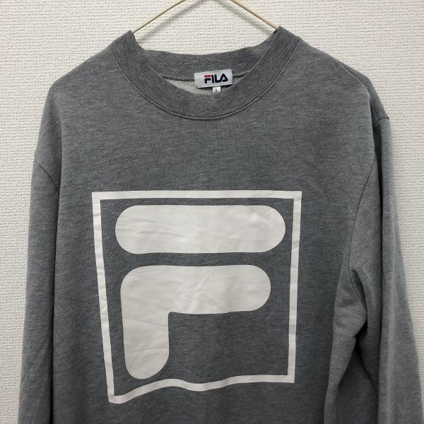 [ old clothes one point thing!](No.782) filler (FILA) sweat ( size :L) big Logo gray 