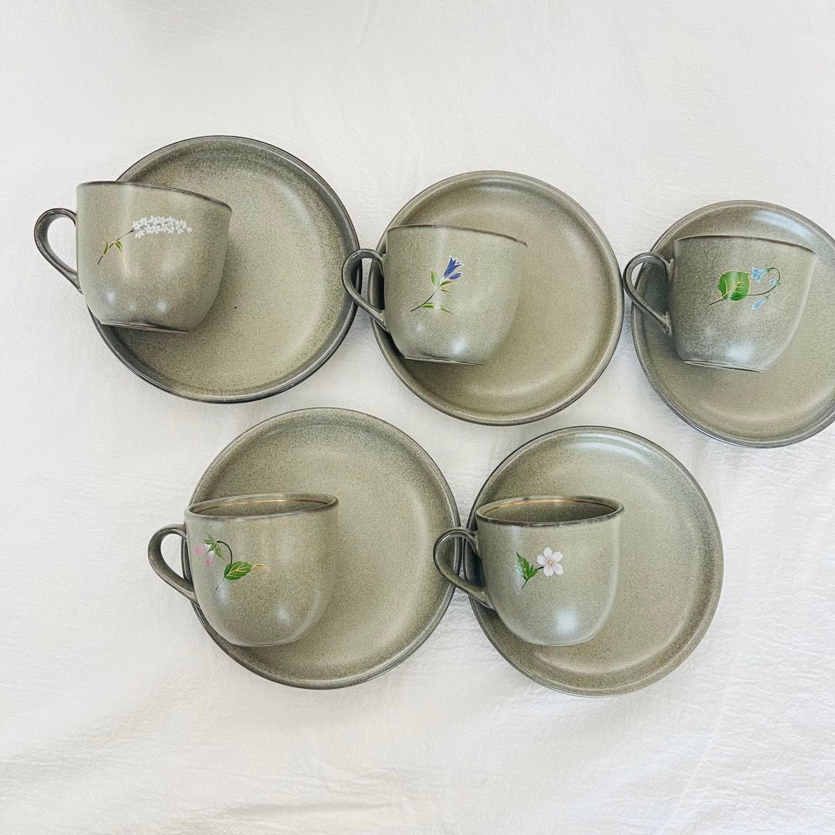 前畑陶器 美濃焼 デミタスコーヒーセット カップ&ソーサー 5客 前畑陶器 美濃焼 デミタスコーヒーセット カップ&ソーサー 5客