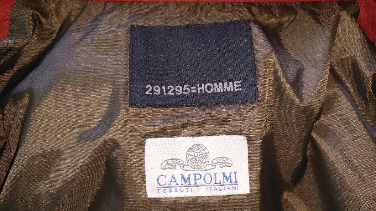 291295＝HOMME×CAMPOLMI ジャケットベロアスウェードエンジ赤レッドオム_画像3