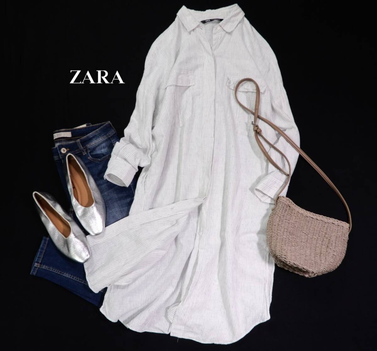 ザラ ZARA 大人可愛い ゆったり オーバーサイズ リネン コットン ザラ ZARA 大人可愛い ゆったり オーバーサイズ リネン コットン