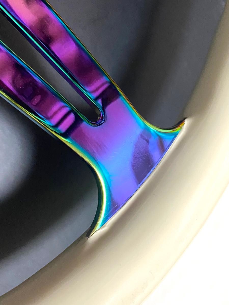 希少 NRG製 ネオクローム ホワイト ウッドステアリング 350mm 希少 NRG製 ネオクローム ホワイト ウッドステアリング 350mm