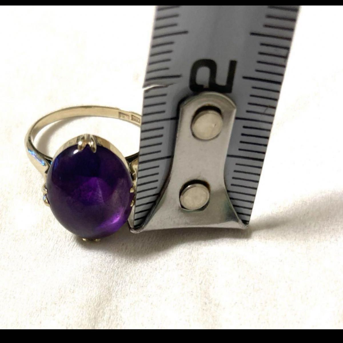 人気商品の中古品・新品・未使用品 K14 WGアメジストリング 昭和レトロ千本透かしリング|Yahoo 14号~