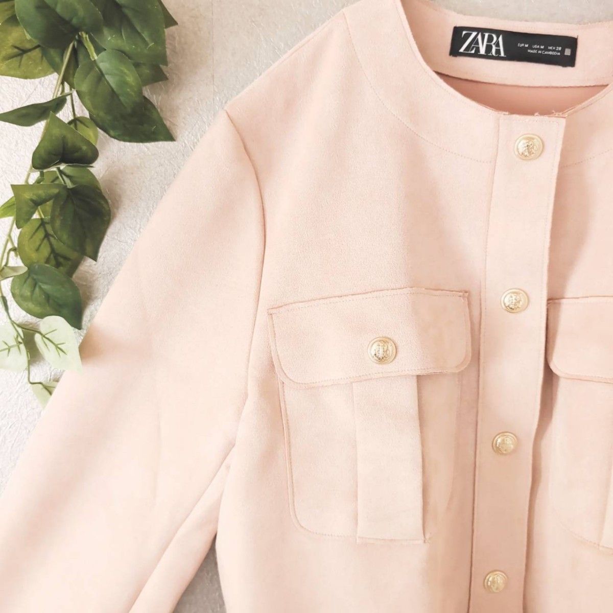 ZARA 大人気 フェイクスエード クロップド ジャケット ノー ZARA 大人気 フェイクスエード クロップド ジャケット ノー