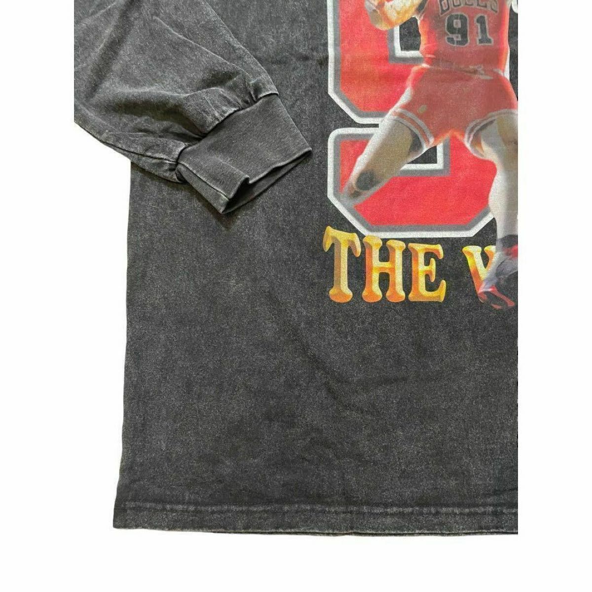 デニス・ロッドマン 91 BIGロゴ ヴィンテージ加工 Tシャツ ロンT デニス・ロッドマン 91 BIGロゴ ヴィンテージ加工 Tシャツ ロンT