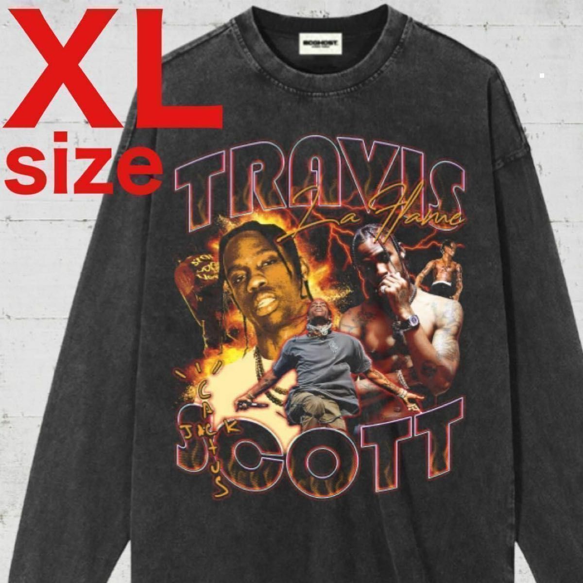 TRAVIS トラヴィス SHINE 光 ラップT 長袖 ロンT ブラック XL TRAVIS トラヴィス SHINE 光 ラップT 長袖 ロンT ブラック XL