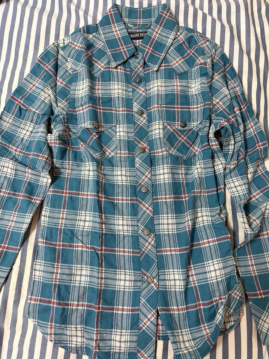 Chrome Hearts クロムハーツ チェックシャツ 長袖 青 緑|Yahoo Chrome Hearts クロムハーツ チェックシャツ 長袖 青 緑|Yahoo