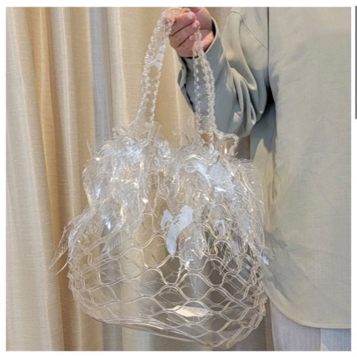 マメクロゴウチmame pvc ハンドバッグbotanical bagクリア マメクロゴウチmame pvc ハンドバッグbotanical bagクリア