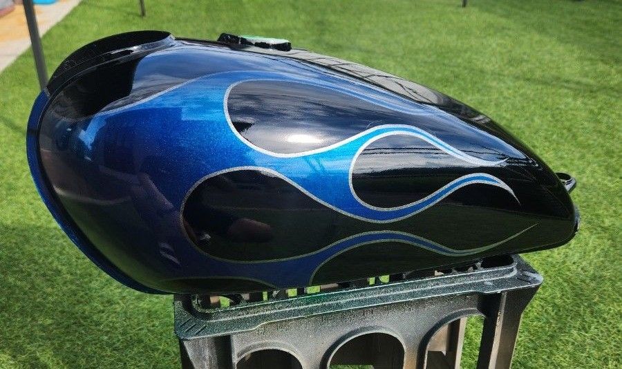 YAMAHA SR 純正タンク カスタムペイント キャンディーブルー YAMAHA SR 純正タンク カスタムペイント キャンディーブルー