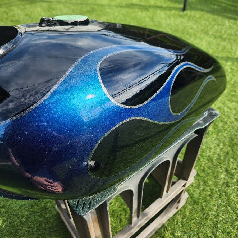 YAMAHA SR 純正タンク カスタムペイント キャンディーブルー YAMAHA SR 純正タンク カスタムペイント キャンディーブルー