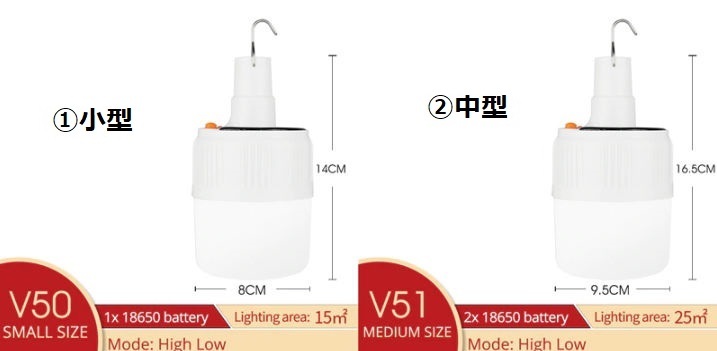 充電式 LED 電球 ランプ ポータブル USB 緊急 停電 ナイト マーケット ライト 屋外 アウトドア キャンプ 防災 M303_画像1