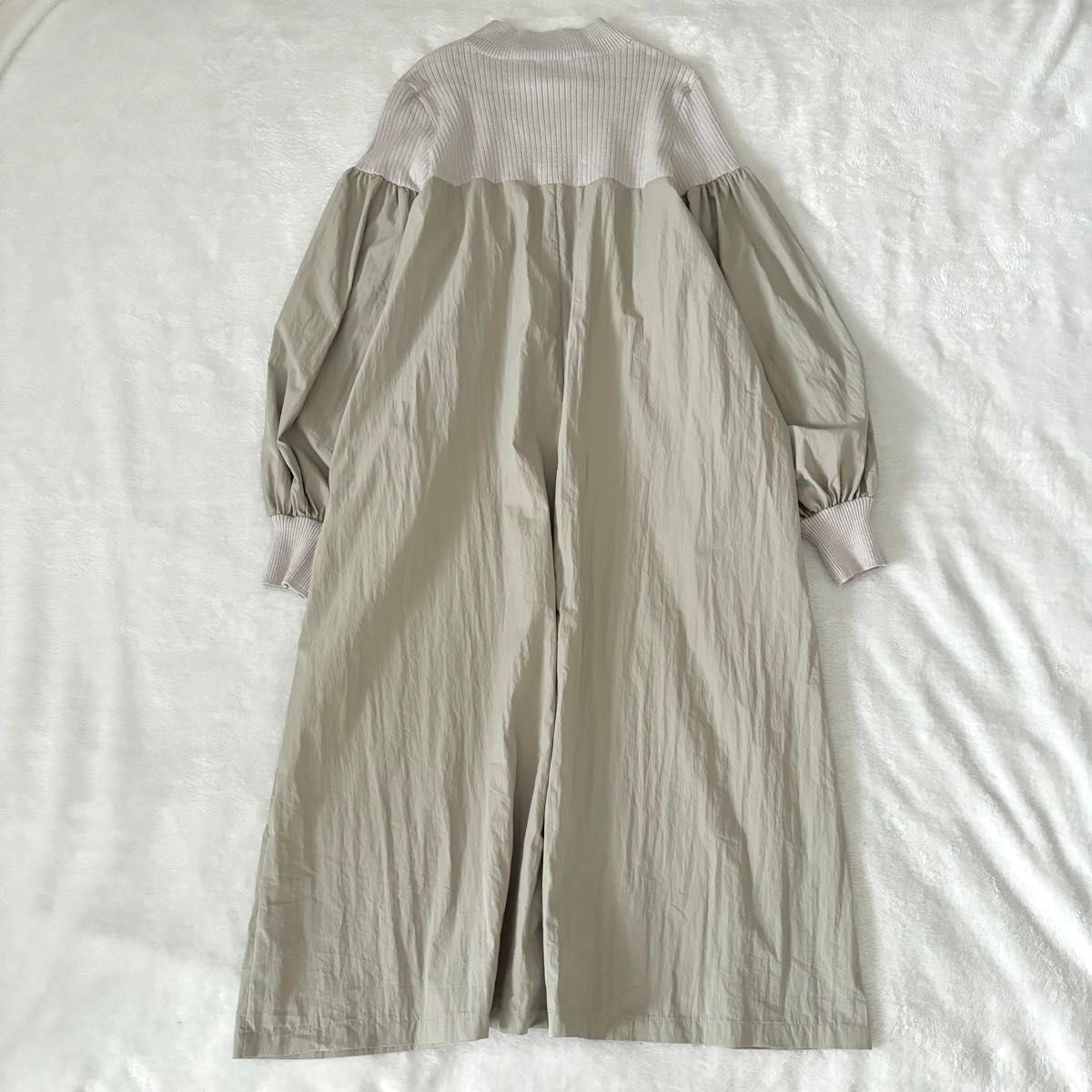 BEARDSLEY ビアズリー ニットコンビワンピース カーキ 緑 BEARDSLEY ビアズリー ニットコンビワンピース カーキ 緑