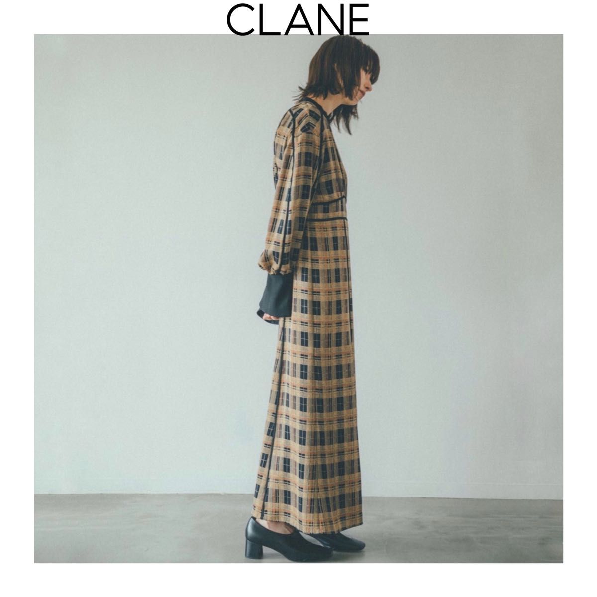 CLANE クラネ CHECK PIPING ONE PIECE チェックパイピング CLANE クラネ CHECK PIPING ONE PIECE チェックパイピング