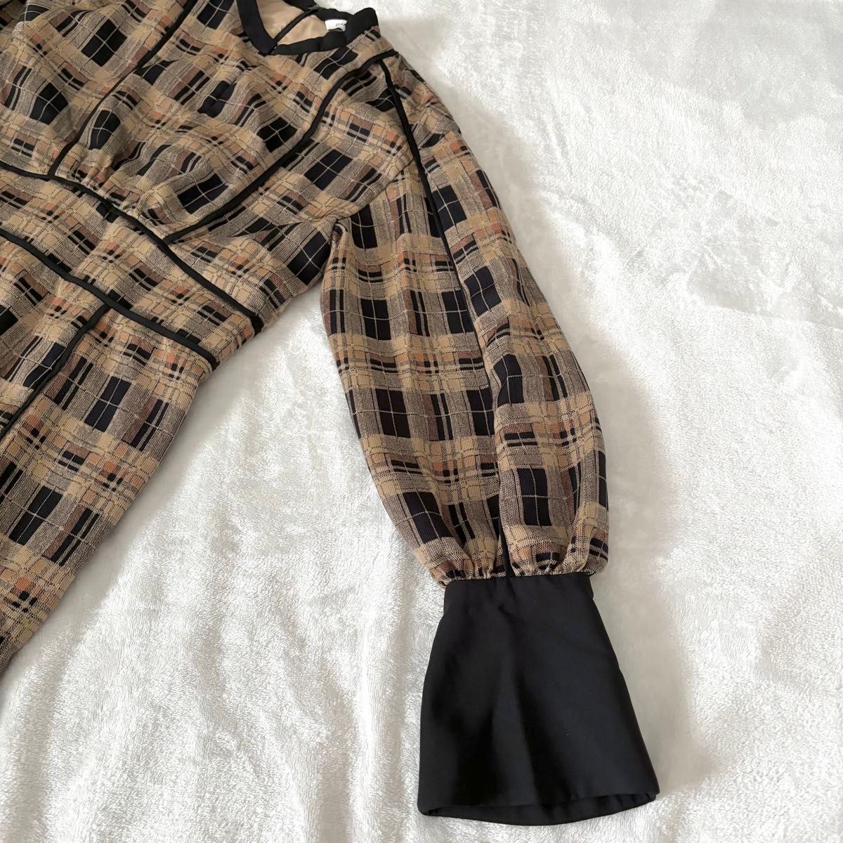 CLANE クラネ CHECK PIPING ONE PIECE チェックパイピング CLANE クラネ CHECK PIPING ONE PIECE チェックパイピング