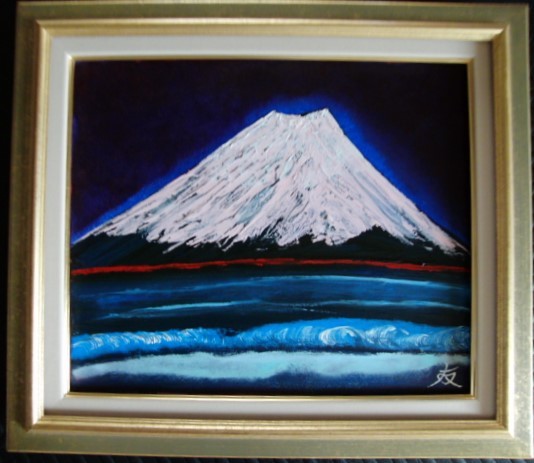 { country beautiful .}TOMOYUKI*..,[ Mt Fuji * landscape ], oil painting .,F8 number :45,5cm×37,9cm, oil painting one point thing, new goods high class oil painting amount attaching, autograph autograph * genuine work with guarantee 