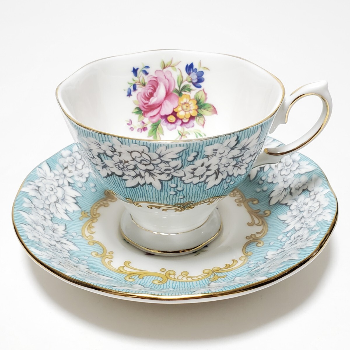 ROYAL ALBERT Royal Albert Enchant men to золотая краска cup & блюдце 2 покупатель комплект ①