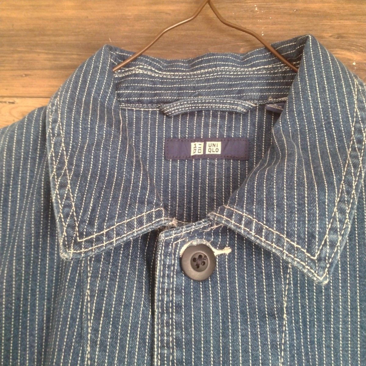 廃盤 UNIQLO ウォバッシュストライプカバーオール XL デニム 廃盤 UNIQLO ウォバッシュストライプカバーオール XL デニム