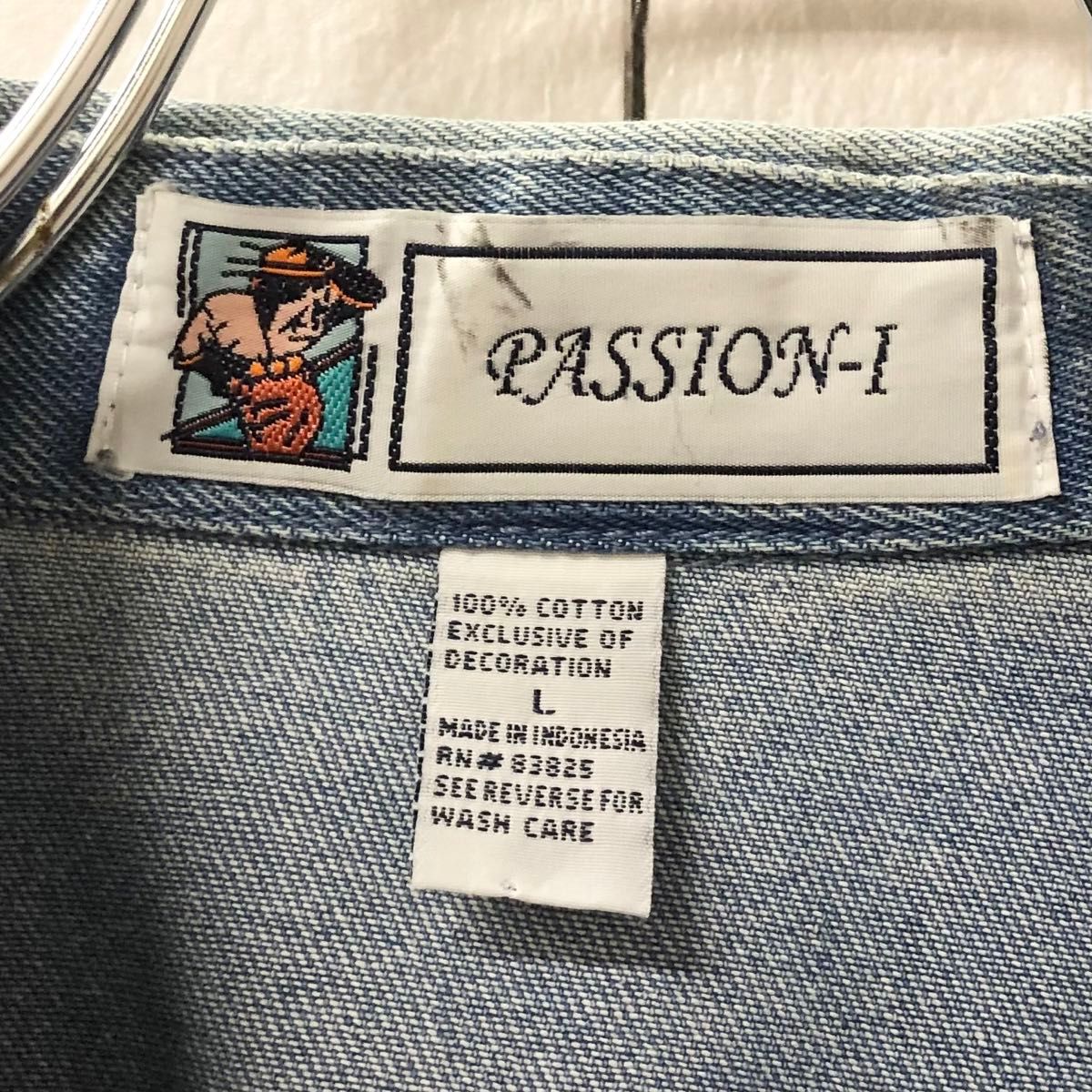 PASSION-I US アメリカ古着 刺繍 サボテン ジップ デニム PASSION-I US アメリカ古着 刺繍 サボテン ジップ デニム