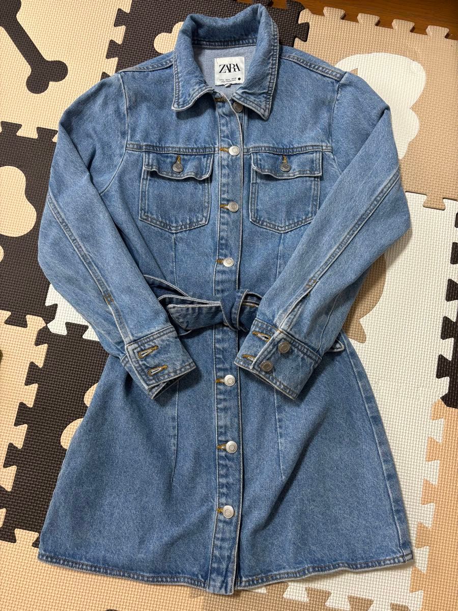 ZARA デニムジャケット デニムワンピース ベルト付き|Yahoo ZARA デニムジャケット デニムワンピース ベルト付き|Yahoo