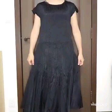 A465 INESDELAFRESSANGEイネス×ユニクロ ロングワンピース 黒 大きいサイズも