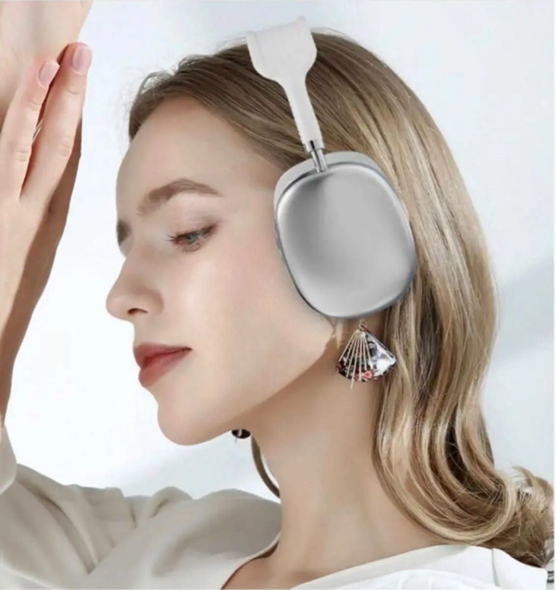 ワイヤレス ヘッドホン Apple Airpods max 互換品 ホワイト 白 ワイヤレス ヘッドホン Apple Airpods max 互換品 ホワイト 白