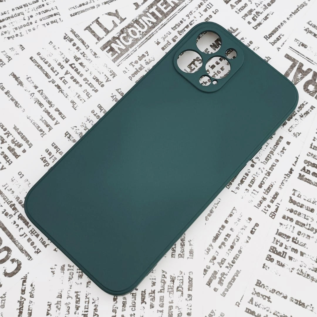 * iPhone 12ProMax silicon case [10] dark green (6)