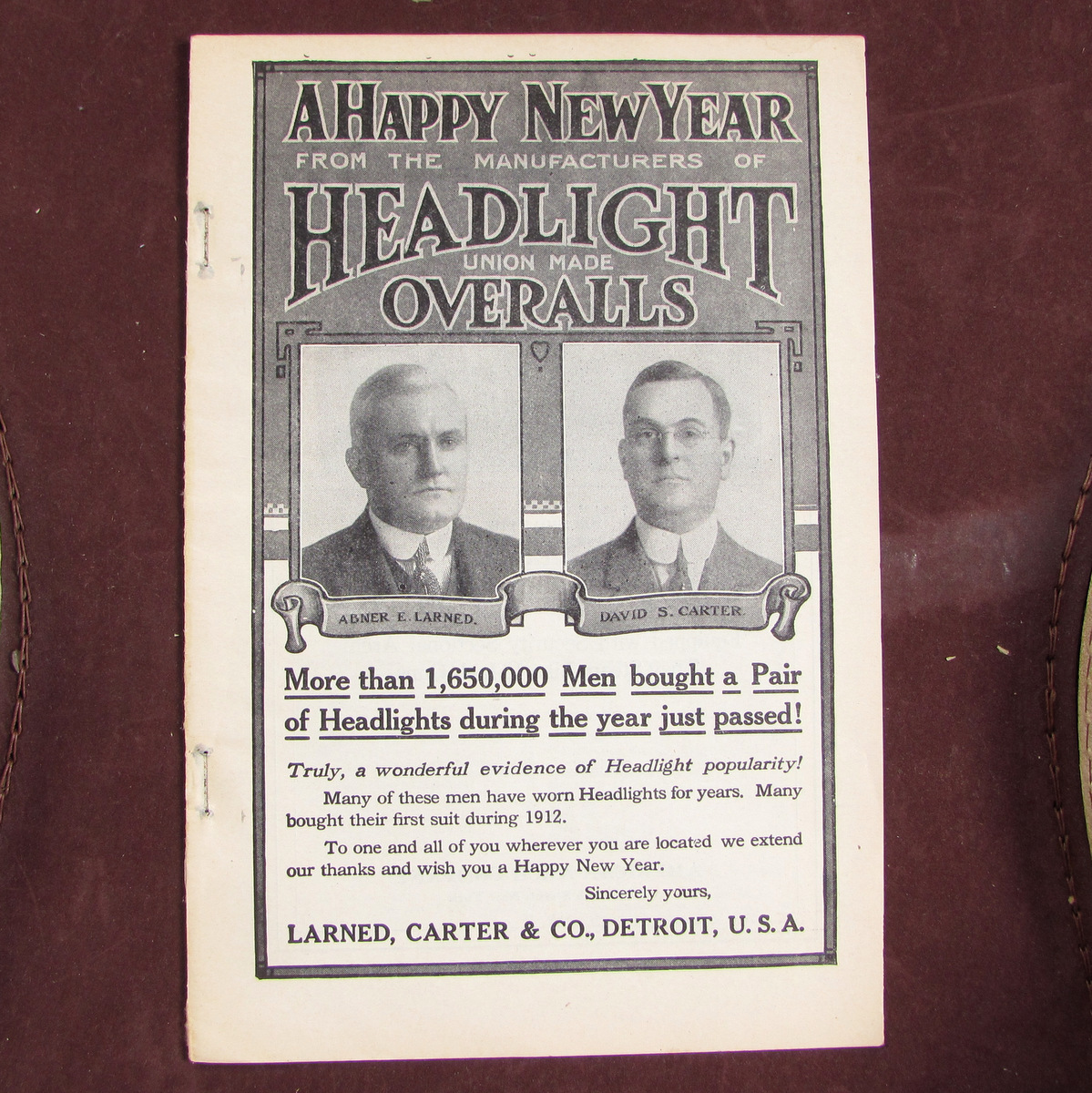 【雑誌広告】1913年 Larned Carter Headlight ヘッドライト カバーオール デニム ワーク レア 古着 オーバーオール_画像1