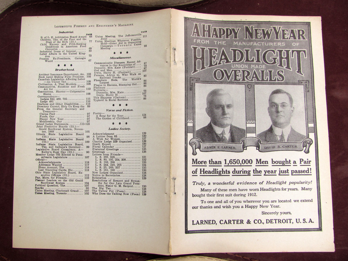 【雑誌広告】1913年 Larned Carter Headlight ヘッドライト カバーオール デニム ワーク レア 古着 オーバーオール_画像2