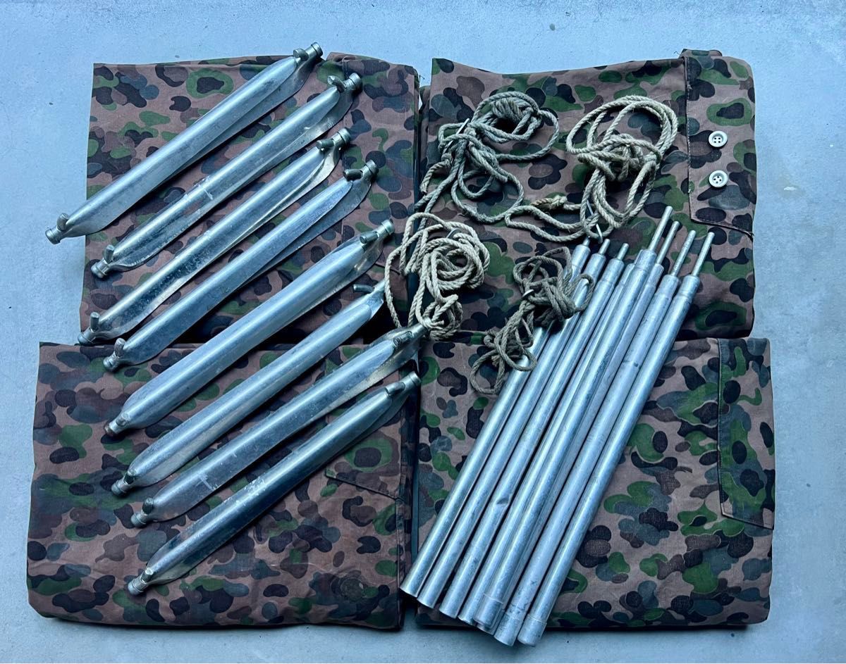 4枚フルセット 1971年製 軍幕 オーストリア軍 スワンプカモ 4枚フルセット 1971年製 軍幕 オーストリア軍 スワンプカモ