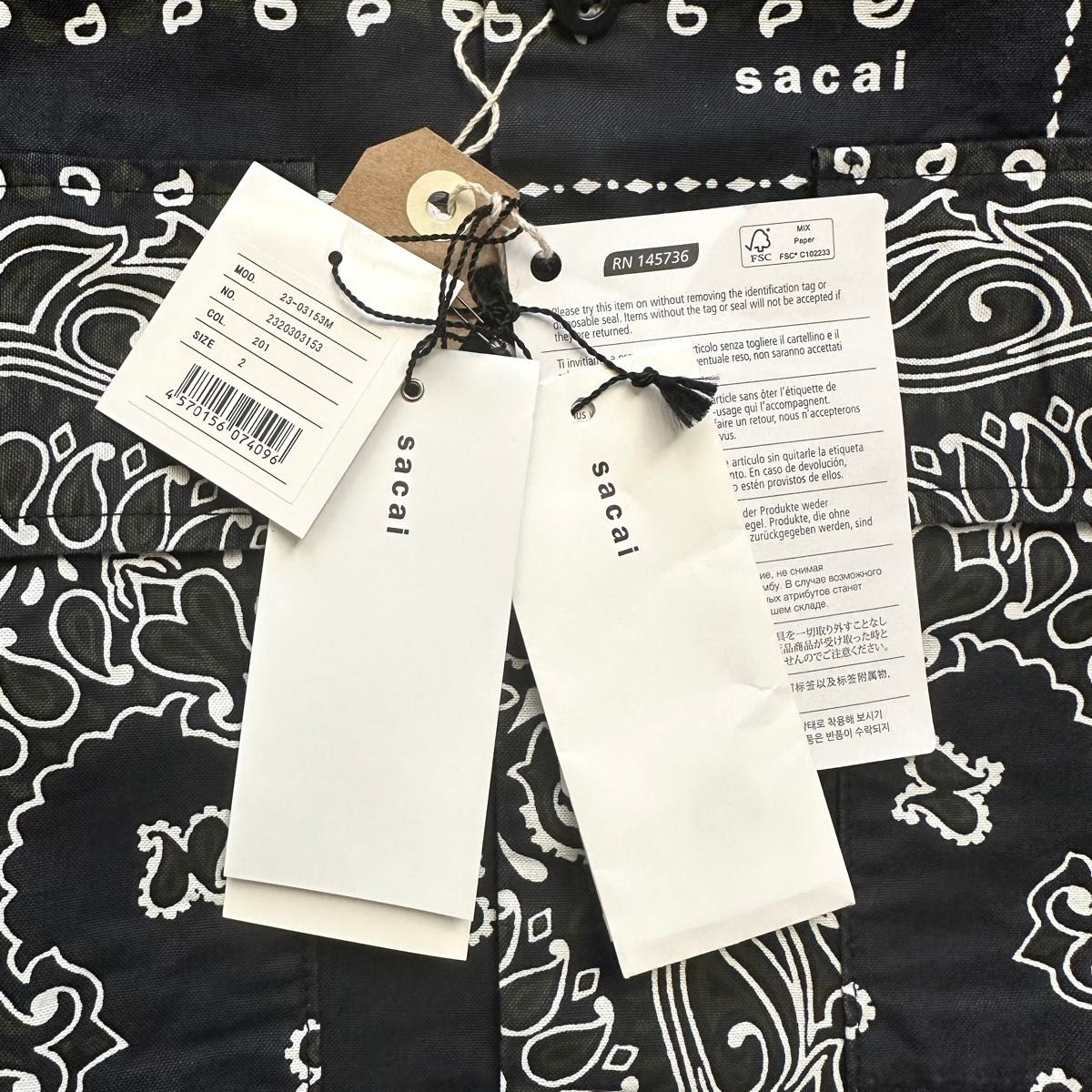 sacai Bandana Print Shirt サカイ バンダナ プリントシャツ sacai Bandana Print Shirt サカイ バンダナ プリントシャツ