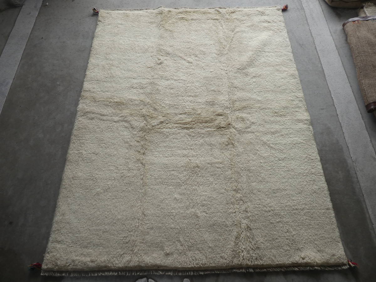ギャッベ ペルシャ絨毯 アンティーク ラグ カーペット 骨董 イラン産 手織り Tお57