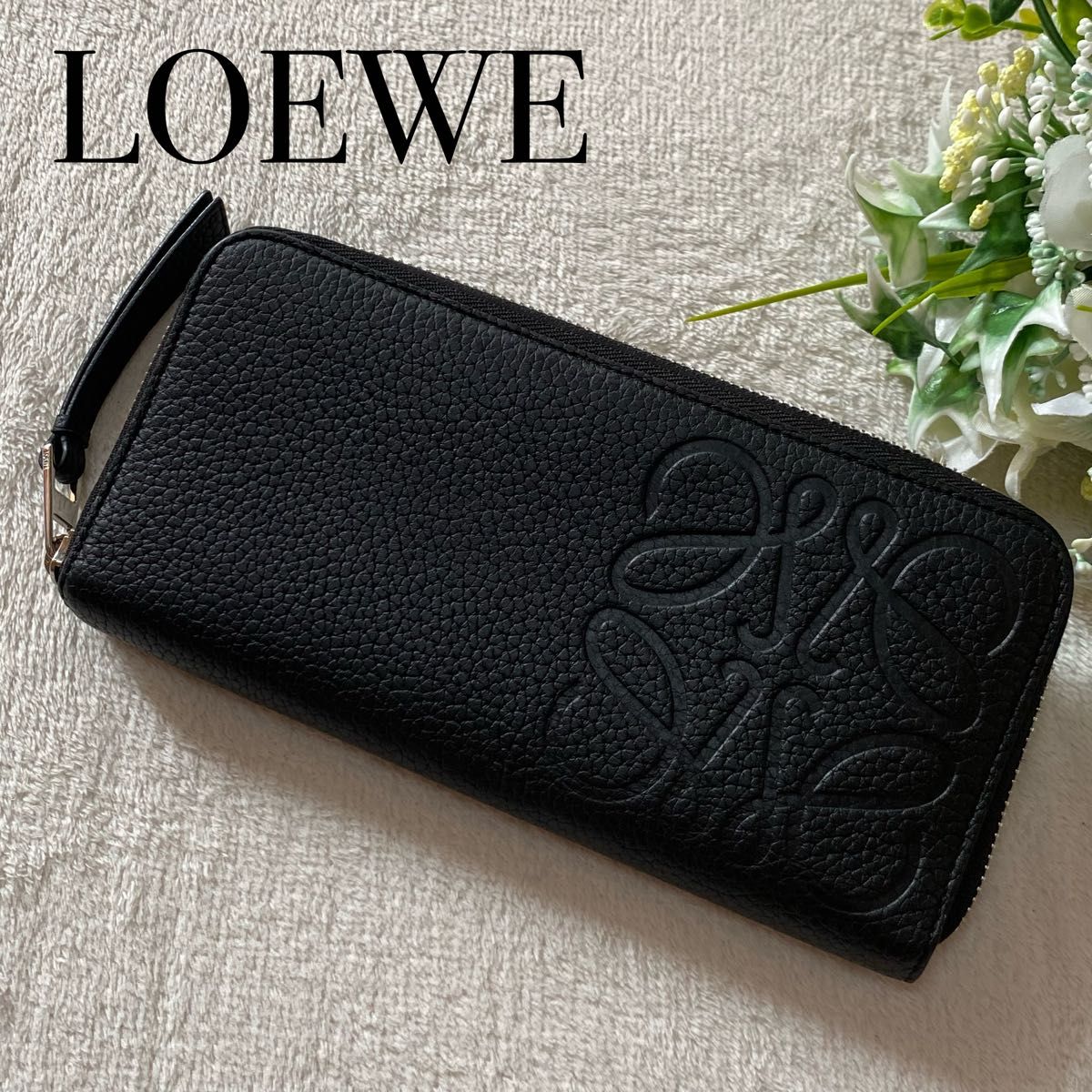 ロエベ LOEWE アナグラム 長財布 レザー シボ革 オーガナイザー ロエベ LOEWE アナグラム 長財布 レザー シボ革 オーガナイザー