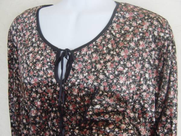  new goods NICE CLAUP Nice Claup L* small floral print velour tunic dress 