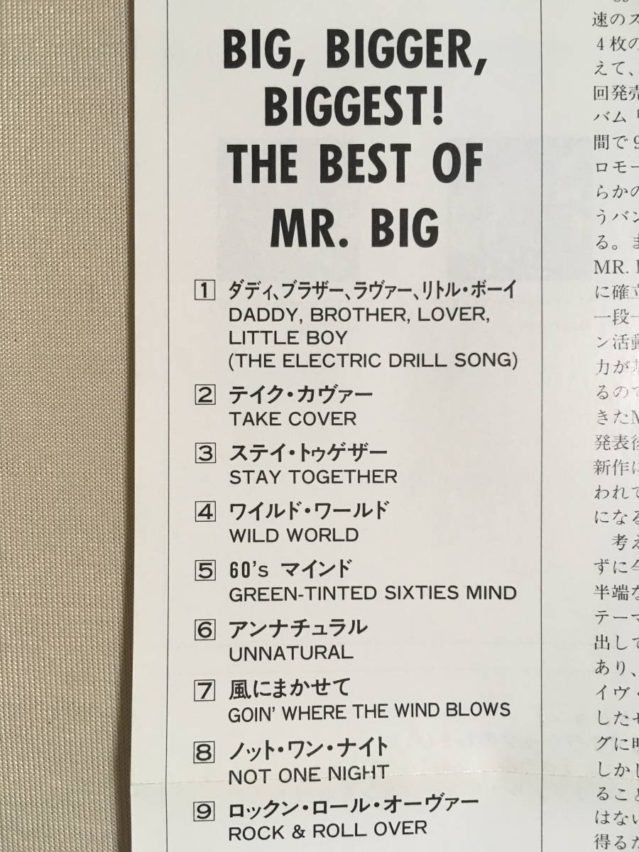 【 送料無料！!・盤面良品！・国内盤・帯付き！】★MR.BIG ベスト◇ザ・ベスト・オブ・MR.BIG◇ボーナストラック付全17曲収録★