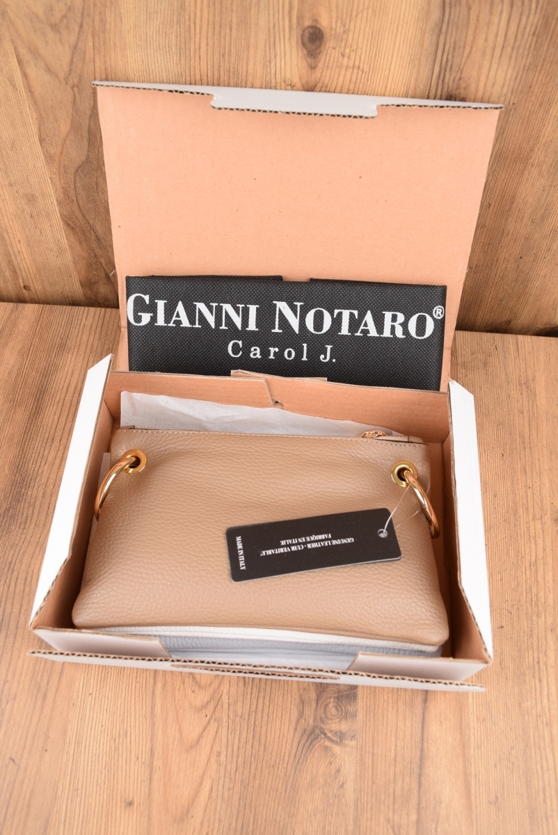 新品　GIANNI NOTARO Carol J イタリア製 レザー ショルダー バッグ　管理番号Q6907