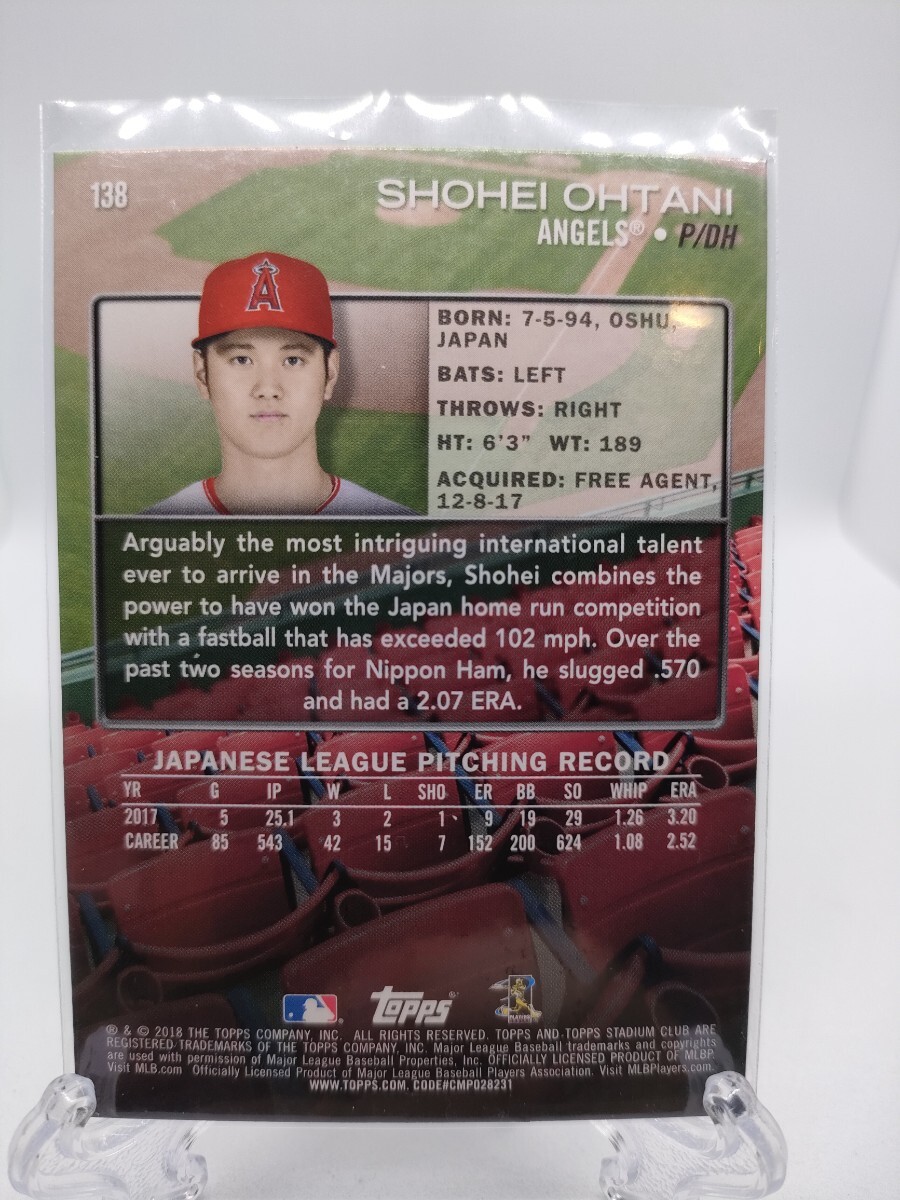 ルーキーカード】大谷翔平、入団会見 - 2018 Topps Stadium Club