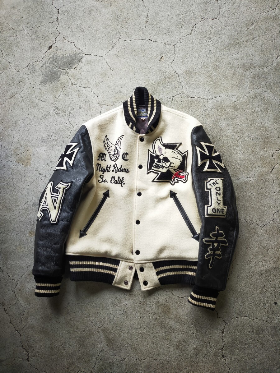美品 Whitesville ホワイツビル スタジャン・38・ホワイト 美品 Whitesville ホワイツビル スタジャン・38・ホワイト