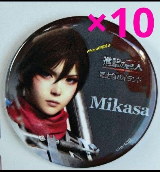 進撃の巨人 ミカサ 缶バッジ 10点 富士急ハイランド ミカサ 進撃の巨人 ミカサ 缶バッジ 10点 富士急ハイランド ミカサ