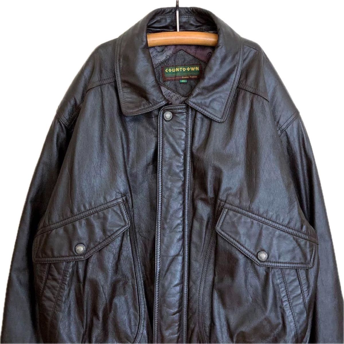 80s オーバーサイズ 本革レザー ボンバージャケット ビンテージ 80s オーバーサイズ 本革レザー ボンバージャケット ビンテージ