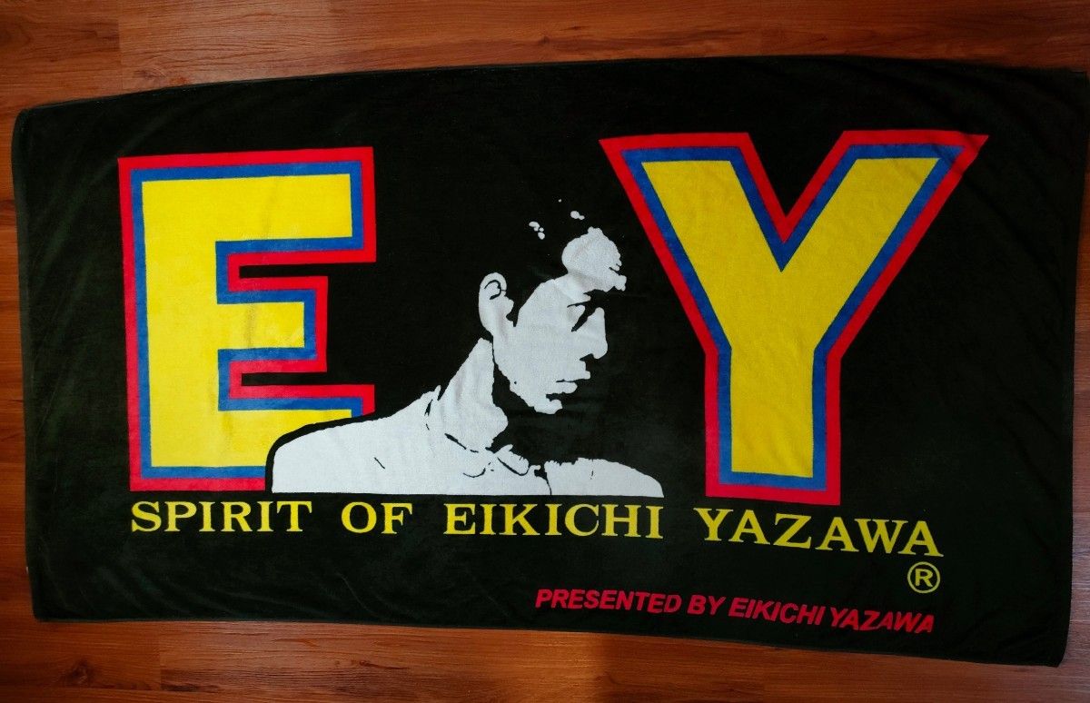 美品】 矢沢永吉スペシャルビーチタオル横顔シルエット EY 美品】 矢沢永吉スペシャルビーチタオル横顔シルエット EY