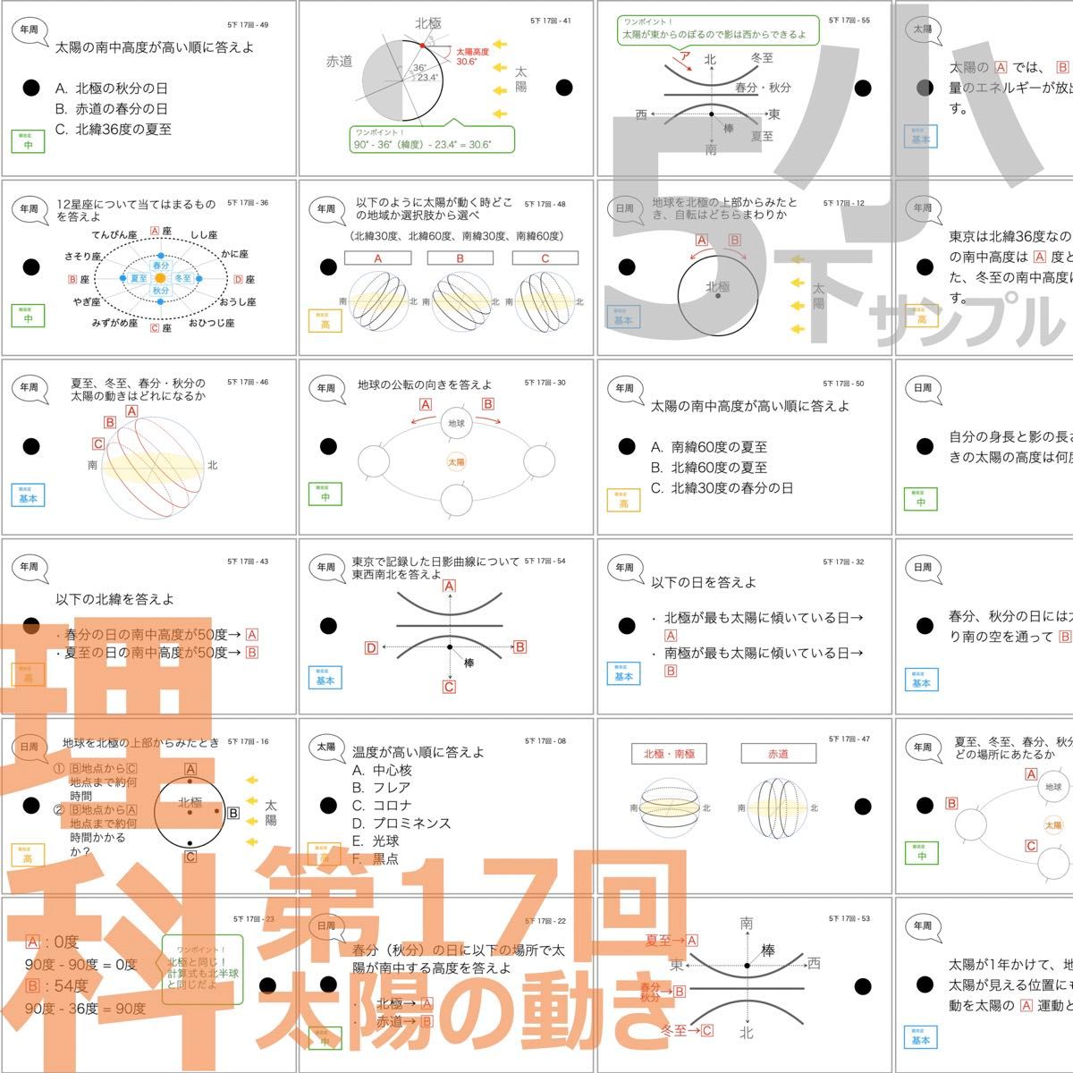 中学受験【5年下 全セット 社会・理科1-18回】 暗記カード 予 中学受験【5年下 全セット 社会・理科1-18回】 暗記カード 予