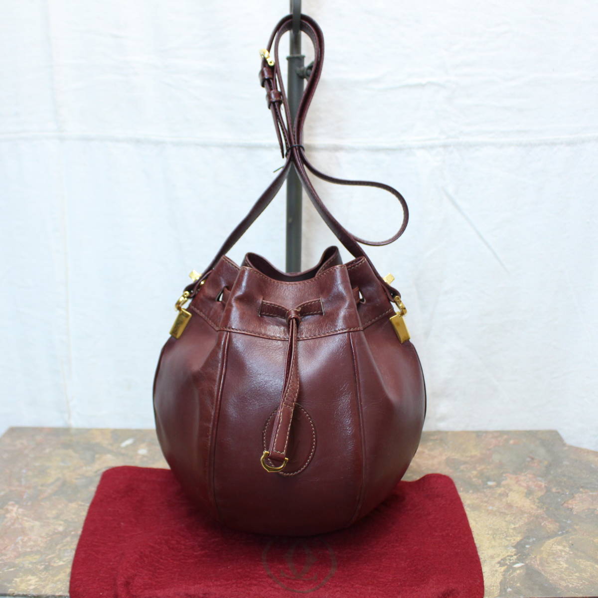 OLD Cartier MUST LINE LEATHER SHOULDER BAG MADE IN ITALY/オールド